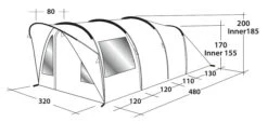 Outwell Lawndale 500 Tent 9 Outwell Lawndale 500 Tent -Kampo Shop 111163 lawndale 500 drawing perspective2