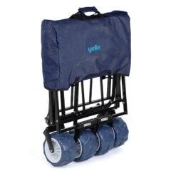 Yello Folding Beach Trolley -Kampo Shop BGG1675 yello foldable trolley blue folded 3quarter copy