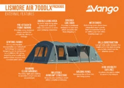 Vango Lismore Air 700DLX Tent Package -Kampo Shop Lismore Air 700DLX Package