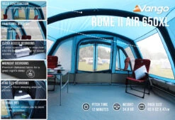 Vango Rome II 650XL Airbeam Tent - With Free Footprint 19 Vango Rome II 650XL Airbeam Tent - With Free Footprint -Kampo Shop RomeIIAir650XLlowres small