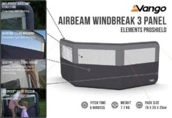 Vango Airbeam Windbreak 3 Panel (Elements Proshield) -Kampo Shop airbeam windbreak 3 panel elements proshield high res