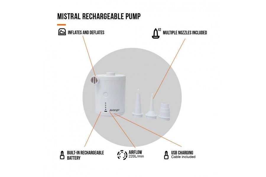 Vango Mistral Rechargeable Pump 5 Vango Mistral Rechargeable Pump - Image 3